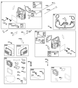 Cylinder Head Group Diagram and Parts List for 40N877-0070-B5  Briggs and Stratton Engine